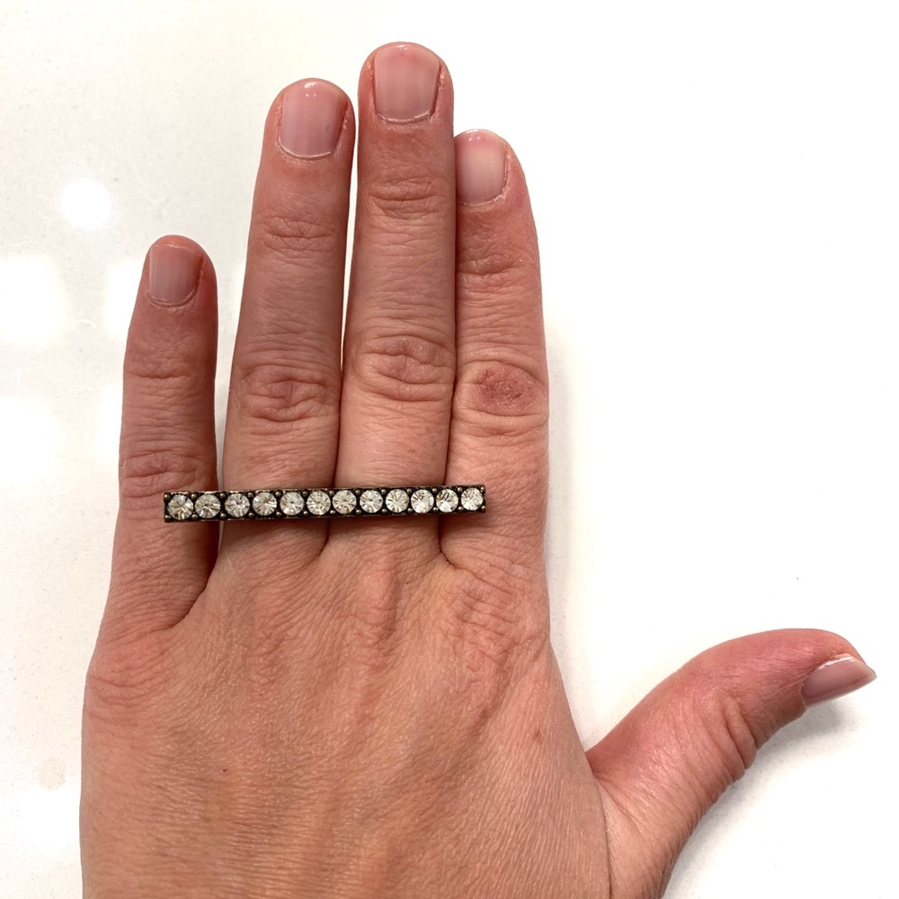 Two Finger Pave Bar Ring